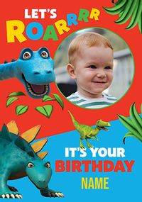 Tap to view Dino Roar - Let's Roar Birthday Photo Card