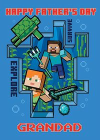 Tap to view Minecraft - Grandad Personalised Father's Day Card
