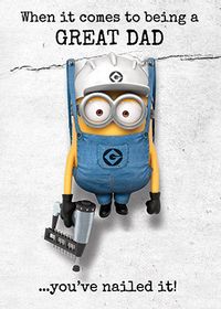 Minions - Great Dad Personalised Father's Day Card