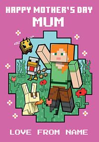 Minecraft - Mother's Day Mum Personalised Card