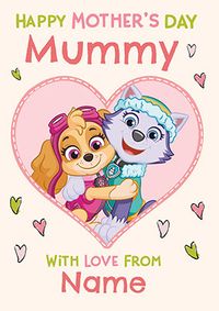Paw Patrol Heart Personalised Mothers Day Card
