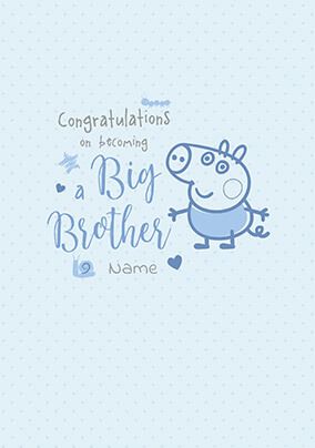 Peppa Pig - Big Brother New Baby Personalised Card