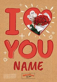 Wallace And Gromit - I Heart You Personalised Valentine's Card