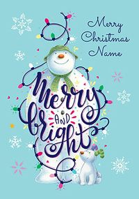 Merry & Bright The Snowman Christmas Card