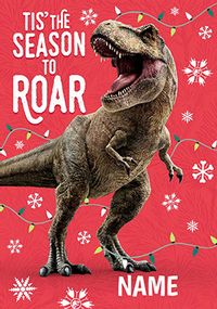 Tap to view Season to Roar Jurassic World Christmas Card