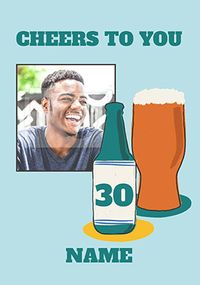 Cheers to You Photo Beer Birthday Card