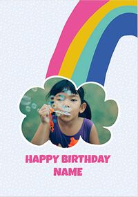 Cloud Rainbow Photo Birthday Card