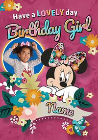Tap to view Minnie Mouse Birthday Girl Birthday Photo Card