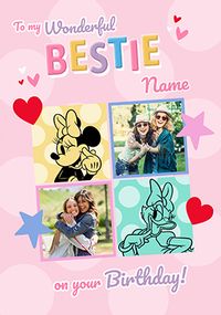 Tap to view Minnie & Daisy Bestie 2 Photo Birthday Card