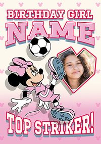 Tap to view Minnie Mouse Football Daughter Birthday Photo Card