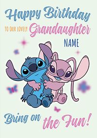 Tap to view Stitch And Angel Granddaughter Happy Birthday Card