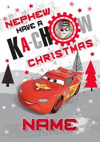 Lightning McQueen Nephew Christmas Personalised Card