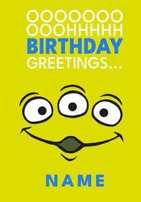 Toy Story Alien Happy Faces Birthday Card