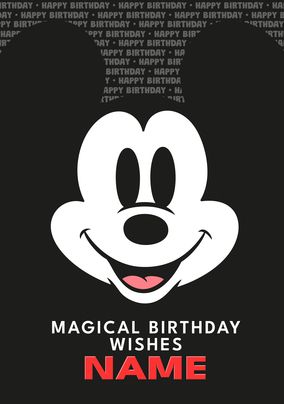 Magical Mickey Mouse Happy Faces Birthday Card