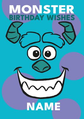 Monsters Inc Sulley Happy Faces Birthday Card