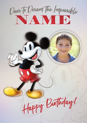 Mickey Mouse Heritage Sketch Photo Birthday Card