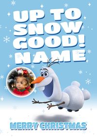 Frozen - Olaf Snow Good Photo Christmas Card