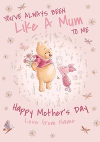 Pooh & Piglet - Like a Mum Personalised Mother's Day Card