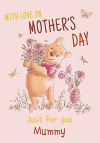 Pooh & Piglet - Mummy on Mother's Day Personalised Card