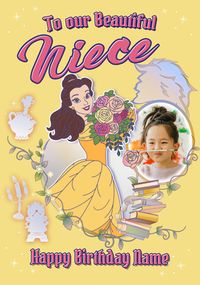 Tap to view Disney Platinum Princess Belle Photo Birthday Card