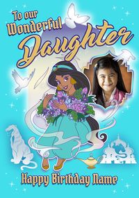 Disney Platinum Princess Jasmine Photo Birthday Card