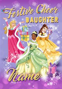 Disney Princesses - Daughter Personalised Christmas Card