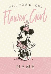 Minnie Mouse - Flower Girl Personalised Card