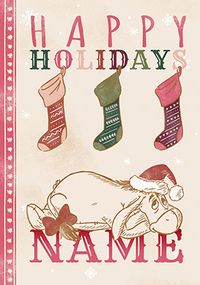 Eeyore - Happy Holidays Personalised Christmas Card