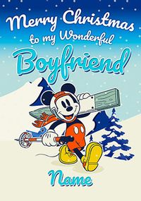 Mickey Boyfriend Personalised Christmas Card