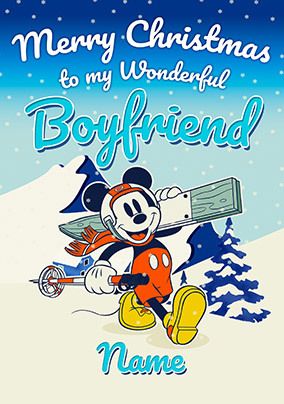 Mickey Boyfriend Personalised Christmas Card