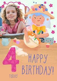 Dolly Daydream  4th  Birthday Photo Card