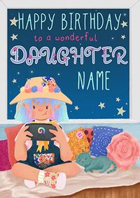 Dolly Daydream  Daughter Personalised Birthday Card
