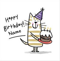 Cat and Cake Birthday Card
