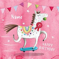 Pink Unicorn Birthday Card
