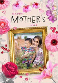Tap to view Mother's Day Floral Border Photo Card