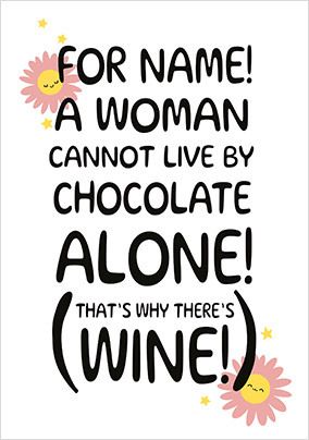 Chocolate Alone Personalised Birthday Card