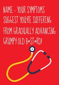Grumpy Symptoms Personalised Birthday Card