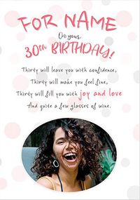 Tap to view Pretty 30th Birthday Personalised Card