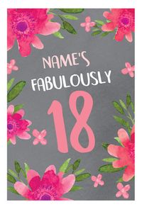 18th Floral Birthday Card