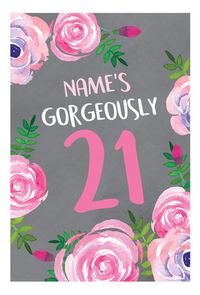 21st Floral Birthday Card