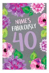 40th Floral Birthday Card