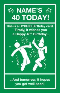 40th Hybrid Birthday Card