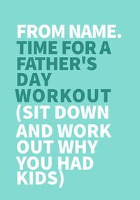 Father's Day Workout Personalised Card