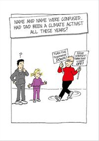 Dad Climate Activist Personalised Father's Day Card