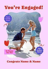 Tap to view Contemporary Stickers Engagement Photo Card