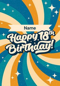 Tap to view Happy 18TH Blue Personalised  Birthday Card