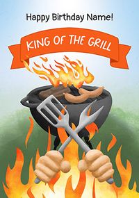 King Of The Grill Birthday Card