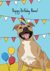 Tap to view Staffy Dog Birthday Card