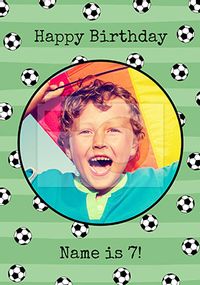 Tap to view Football Pitch 7th Birthday Card
