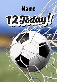 Tap to view Football Goal 12th Birthday Card